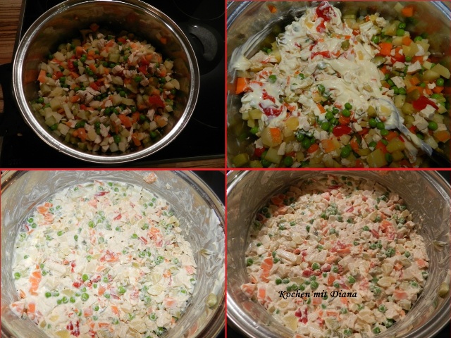Zubereitung russischer Salat