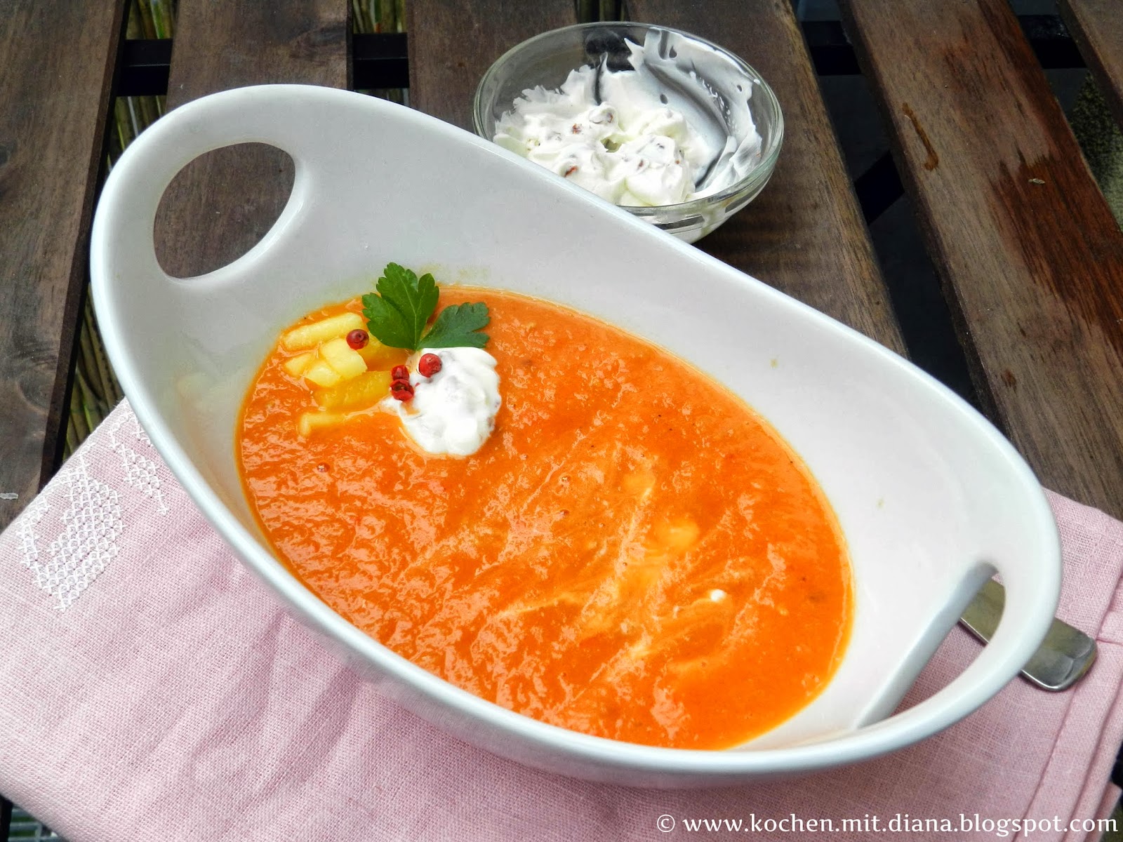 Tomaten Mango Suppe - Kochen mit Diana