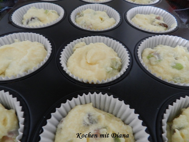 Rhabarber Muffin vor dem Backen