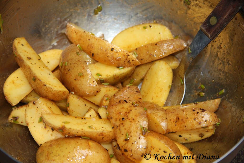 Kartoffel Spalten zubereiten
