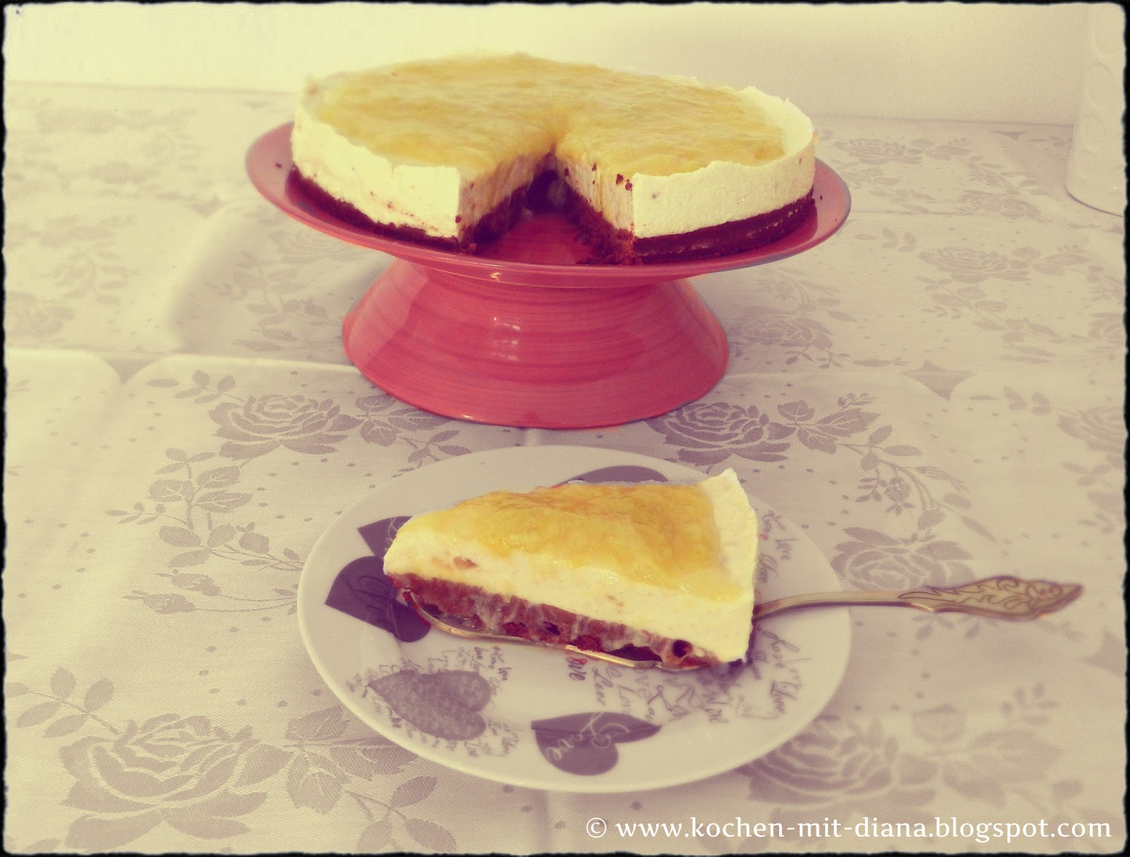 Brownie-Rhabarber Cheesecake