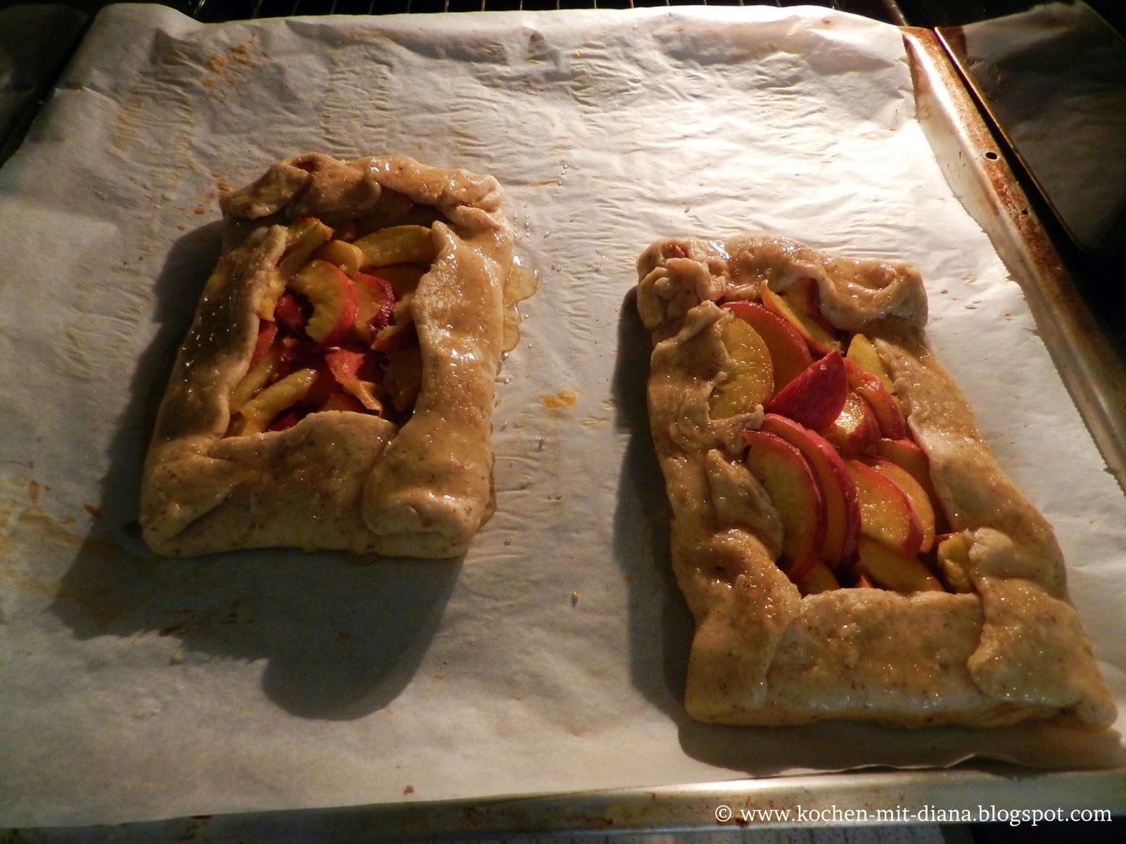 Rustikale Pfirsichtarte backen