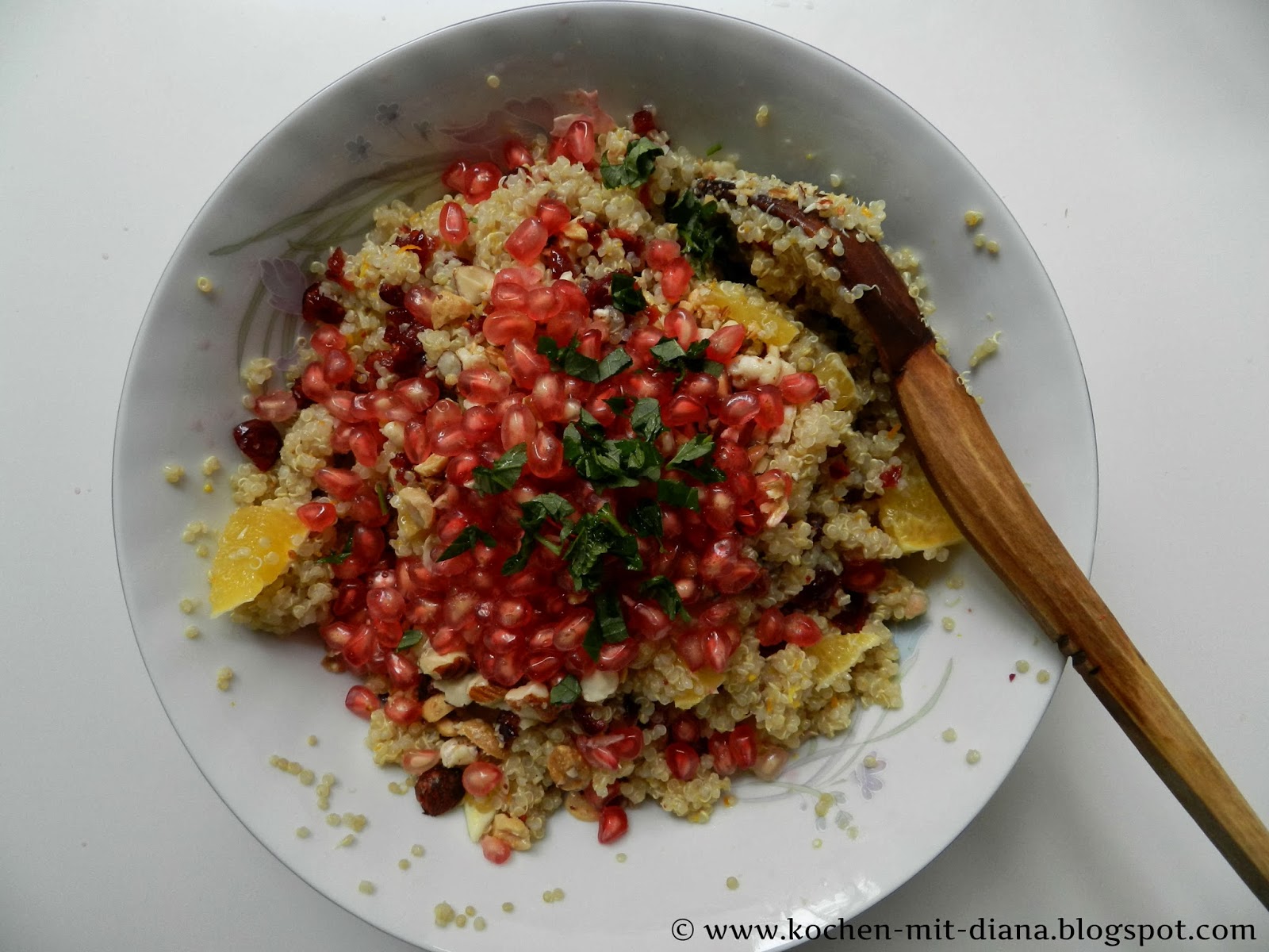 Quinoa-Salat-Granatapfel-Minze