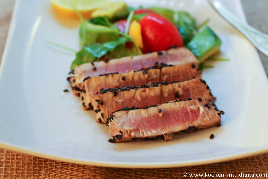 Thunfishsteak in Sesamkruste - Kochen mit Diana