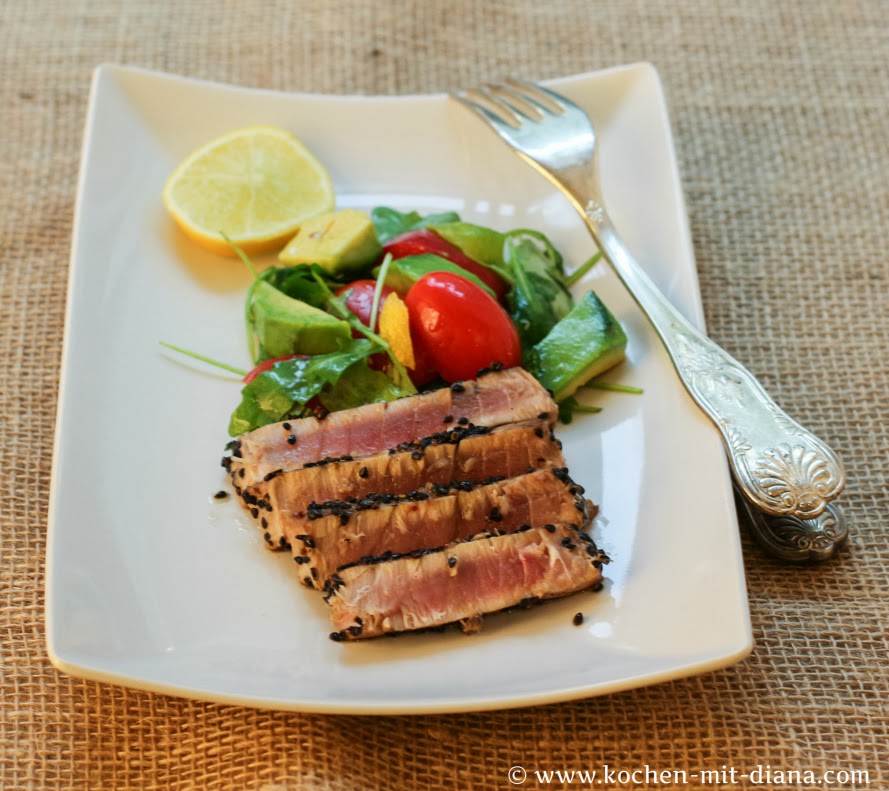 Thunfishsteak in Sesamkruste - Kochen mit Diana