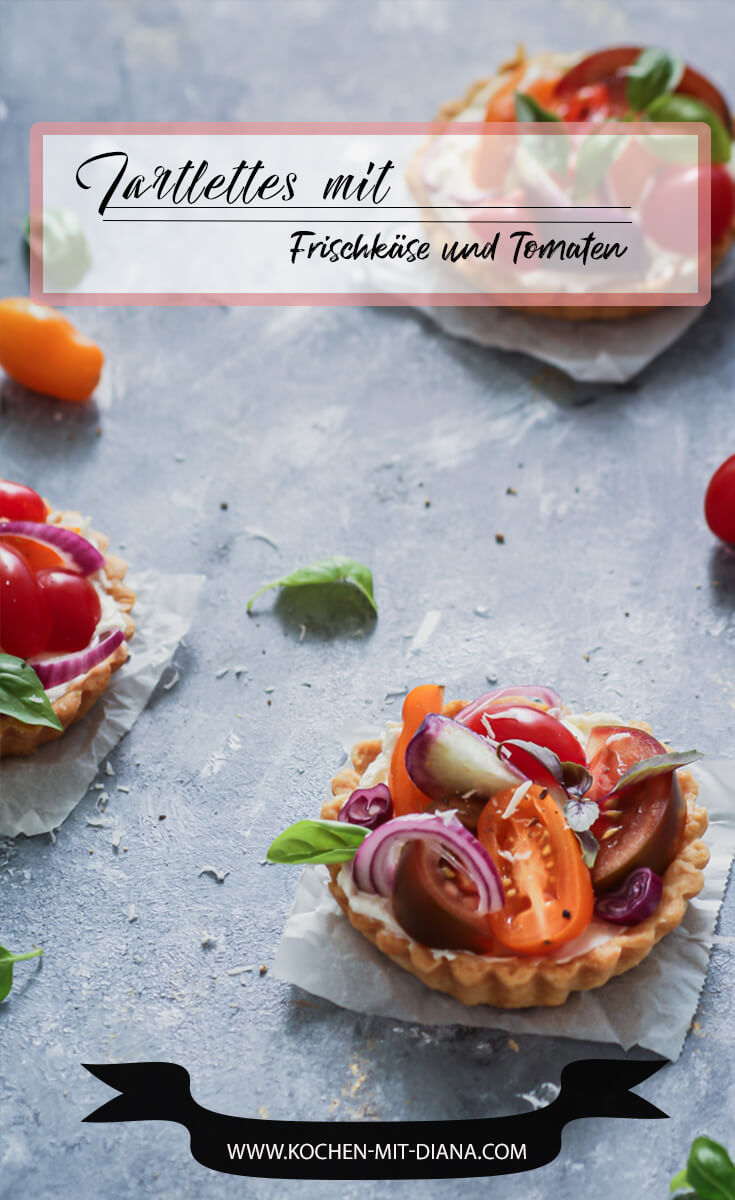 Tartlettes mit Frischkäse und Tomaten