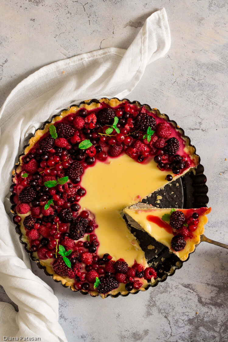 Weiße Schokoladentarte mit Beeren